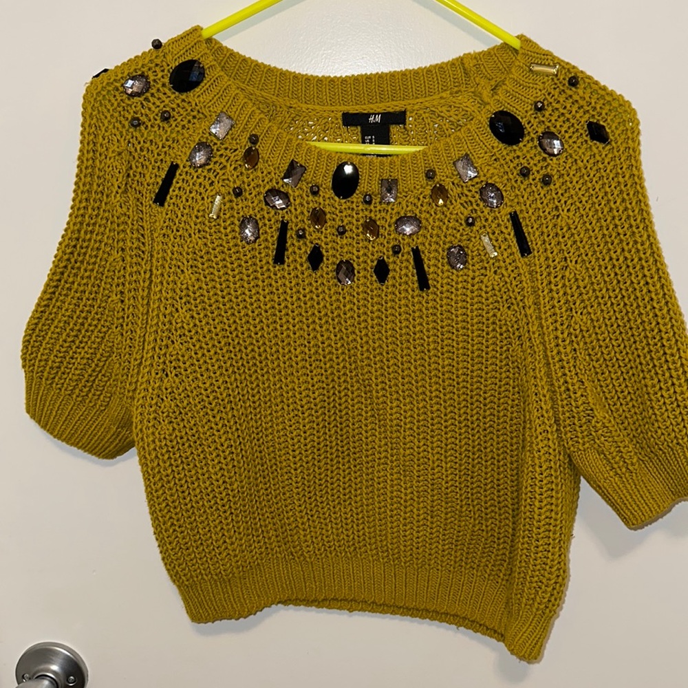 Bejeweled cropped sweater! H&M! Worn once to church! Size small!